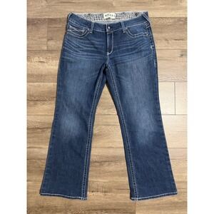 Ariat Mid Rise Stretch Whipstitch Boot‎ Cut Jeans Ocean Womens Size 33L